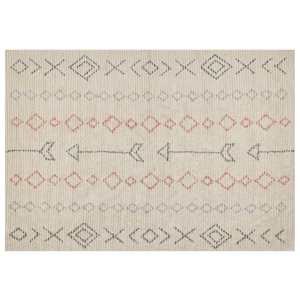 Beliani Rug Dispur Beige 160 X 230 Cm Cotton