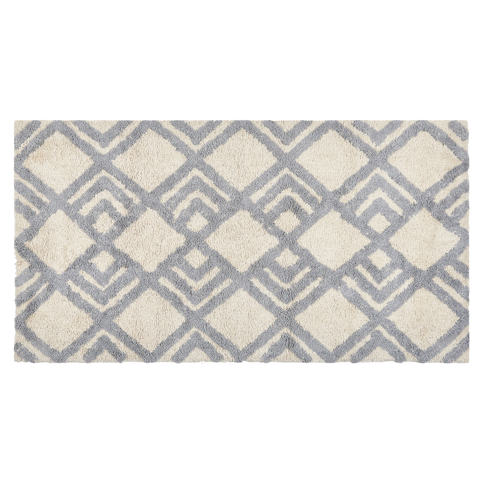 Beliani Rug Nevsehir Beige 80 X 150 Cm Cotton