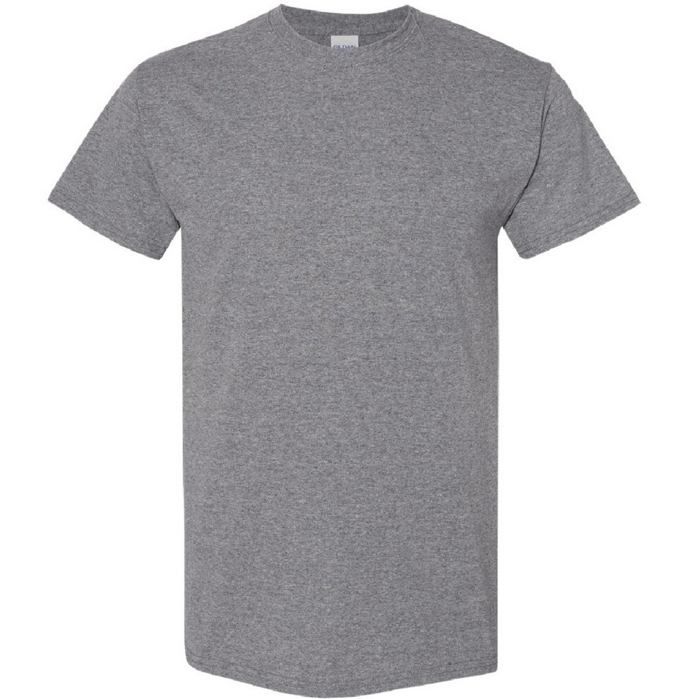 Gildan (2Xl, Graphite Heather) Mens Heavy Cotton Short-Sleeved T-Shirt