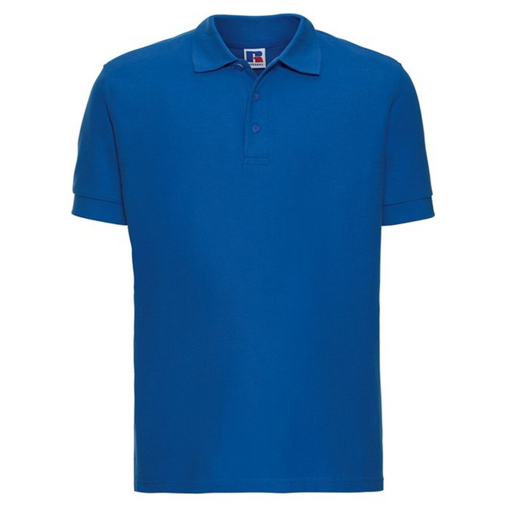 Russell (M, Azure) Mens Ultimate Classic Cotton Polo Shirt