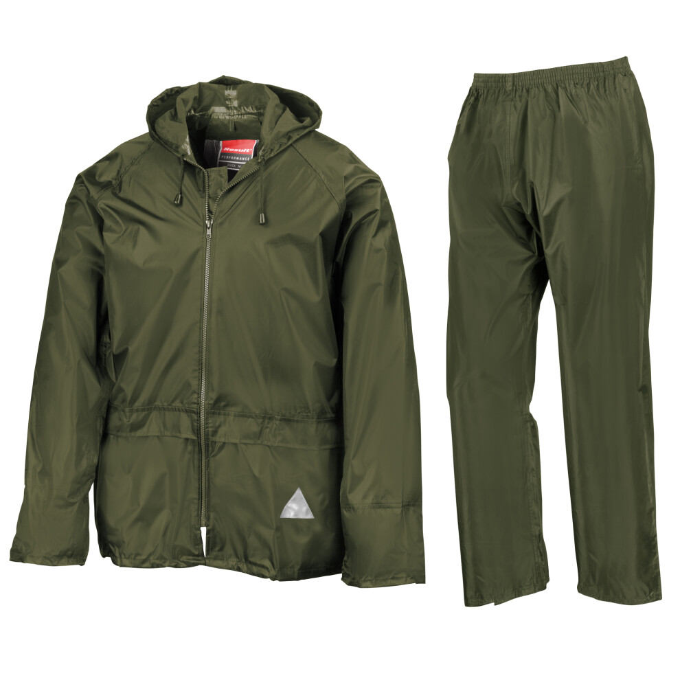 Result (2Xl, Olive) Mens Heavyweight Waterproof Rain Suit (Jacket & Trouser Suit)