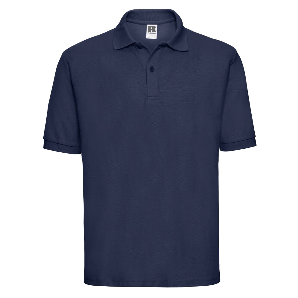 Russell (S, French Navy) Mens Polycotton Pique Polo Shirt