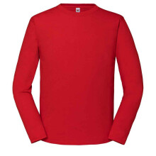 (XS, Red) Fruit Of The Loom Mens Iconic Long-Sleeved T-Shirt