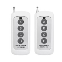 2Pcs Wireless Remote Control Learning Code EV1527 Module with Antenna ABCD 4 Button Control 1000M Long Range Opener