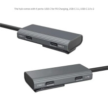 USB-C Hub 4-in-1 PD/USB-C 3.1/USB-C 2.0 with Audio Adapter One-to-Four Expansion Dock for Professional Phone Video