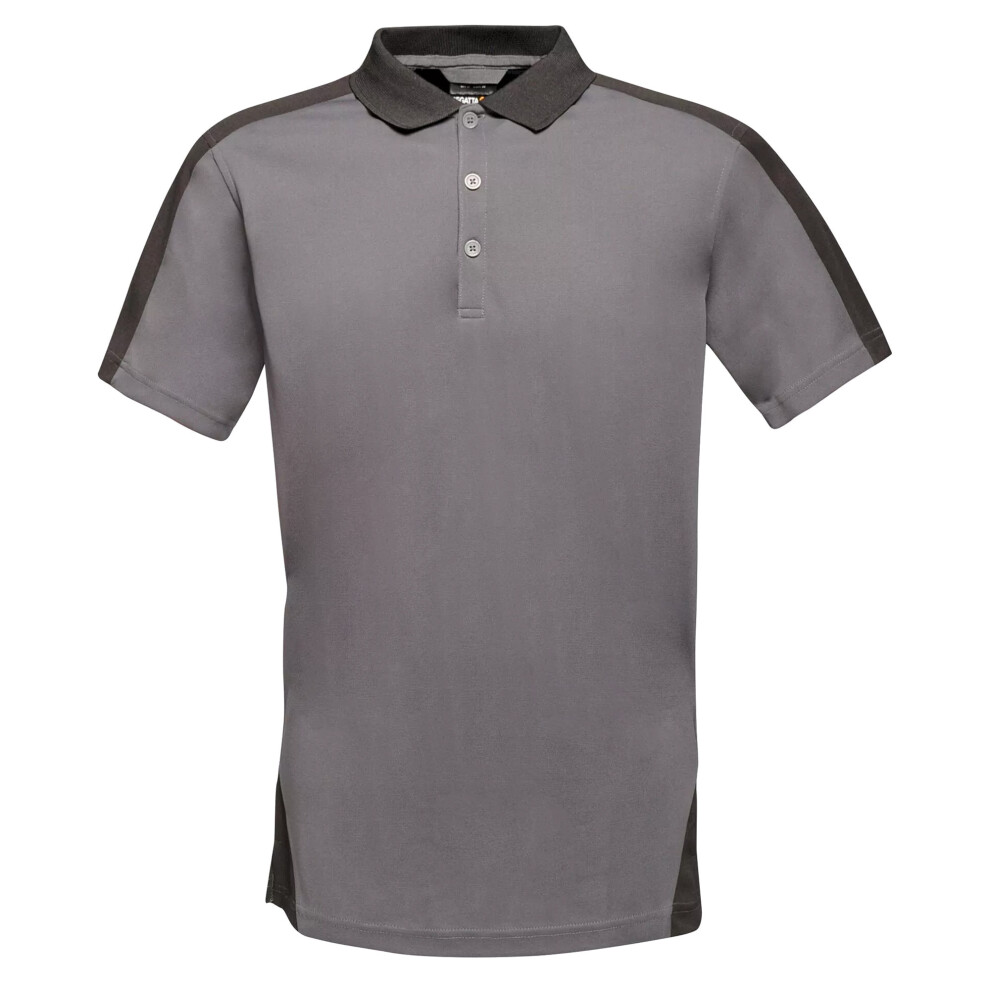 Regatta (3Xl, Seal Grey/Black) Contrast Coolweave Pique Polo Shirt