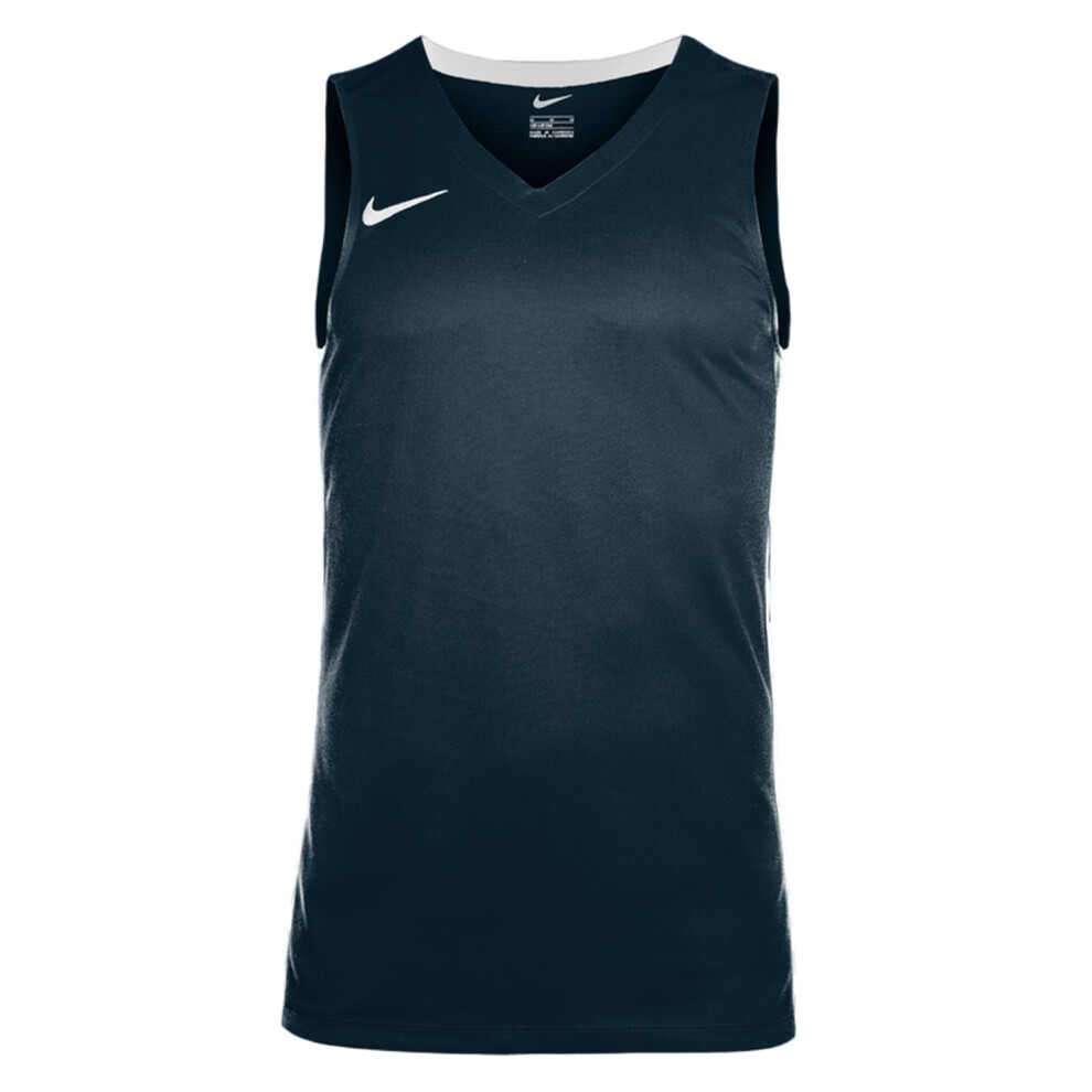 Nike (Xxl, Obsidian Blue/White) Mens Team V Neck Basketball Jersey