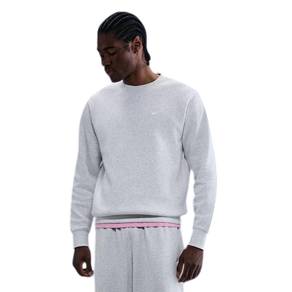 Nike (S, Birch Heather) Mens Club Logo Crew Neck Sweatshirt