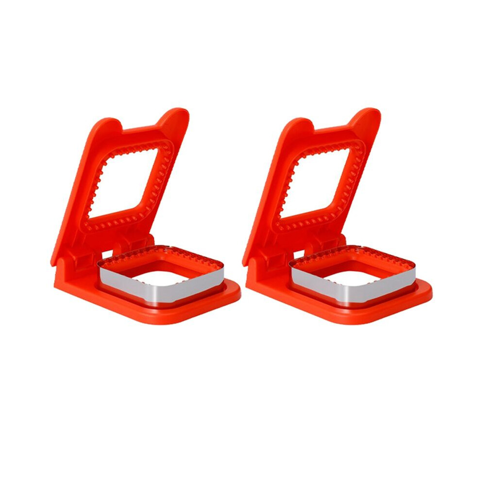 Tlily Metal Sandwich Cutter Sealer Square Sandwich Cutter Kids Lunch Box Bento Box Red
