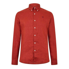 (XXL, Burnt Henna) Timberland Mens Linen Relaxed Fit Shirt