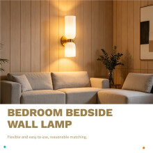 Glass Postmodern Nordic Light Luxury Bedroom Bedside Wall Lamp Living Room Dining Room Corridor Staircase Wall Lamp,A
