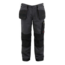 (S, Charcoal/Black) Dunlop Mens Multi Pocket Straight Work Trousers