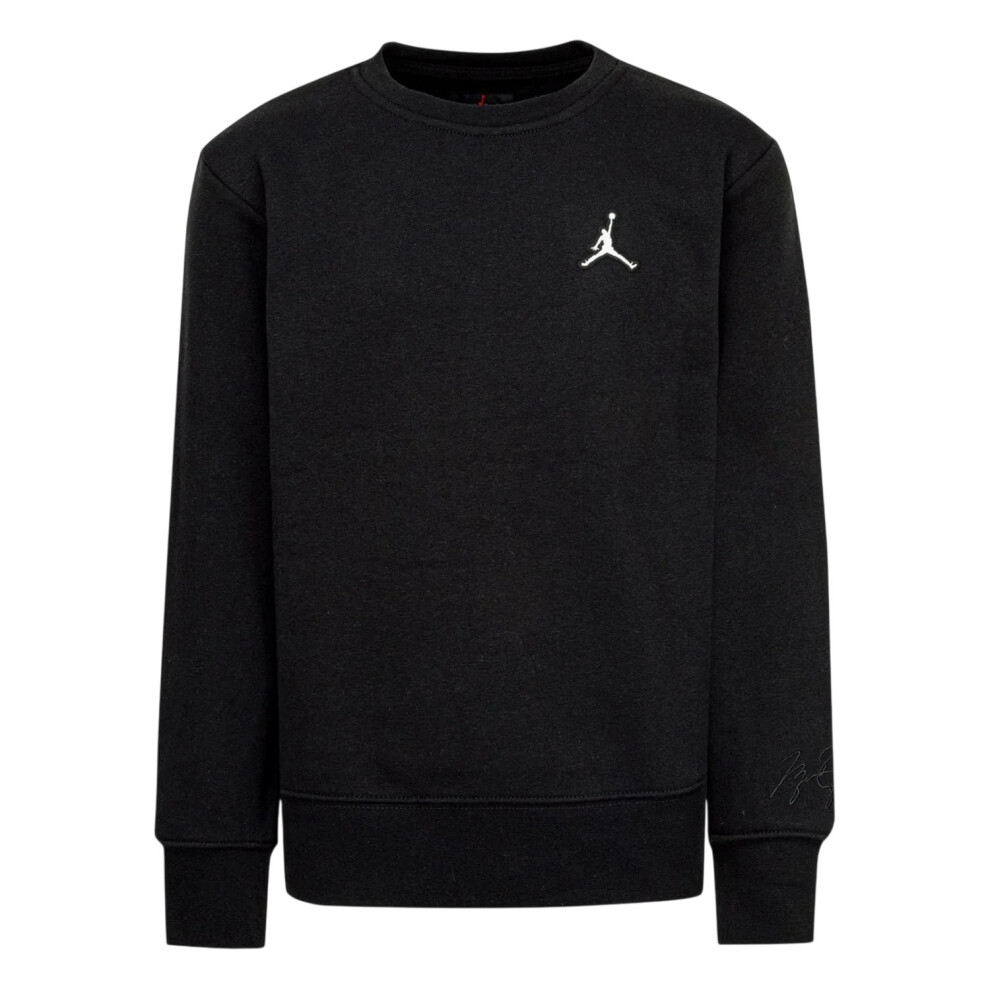 Nike (9-10 Years, Black) Childrens/Kids Air Jordan Logo Fleece Crew Neck Sweatshirt