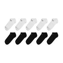 (7 UK-8.5 UK, White/Black) New Balance Unisex Adult Everyday No-Show Socks (Pack of 10)