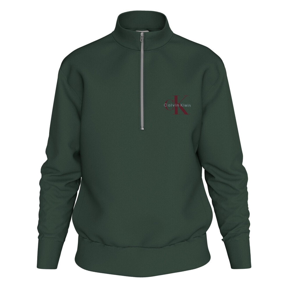 Calvin Klein (Xl, Green) Mens Monogram Quarter Zip Sweatshirt