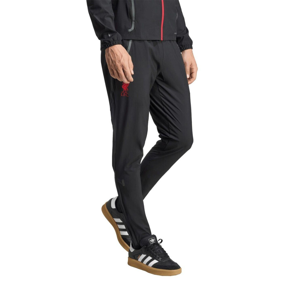 Adidas (S, Black/Red) Mens 2025/2026 Liverpool Fc Tracksuit Bottoms