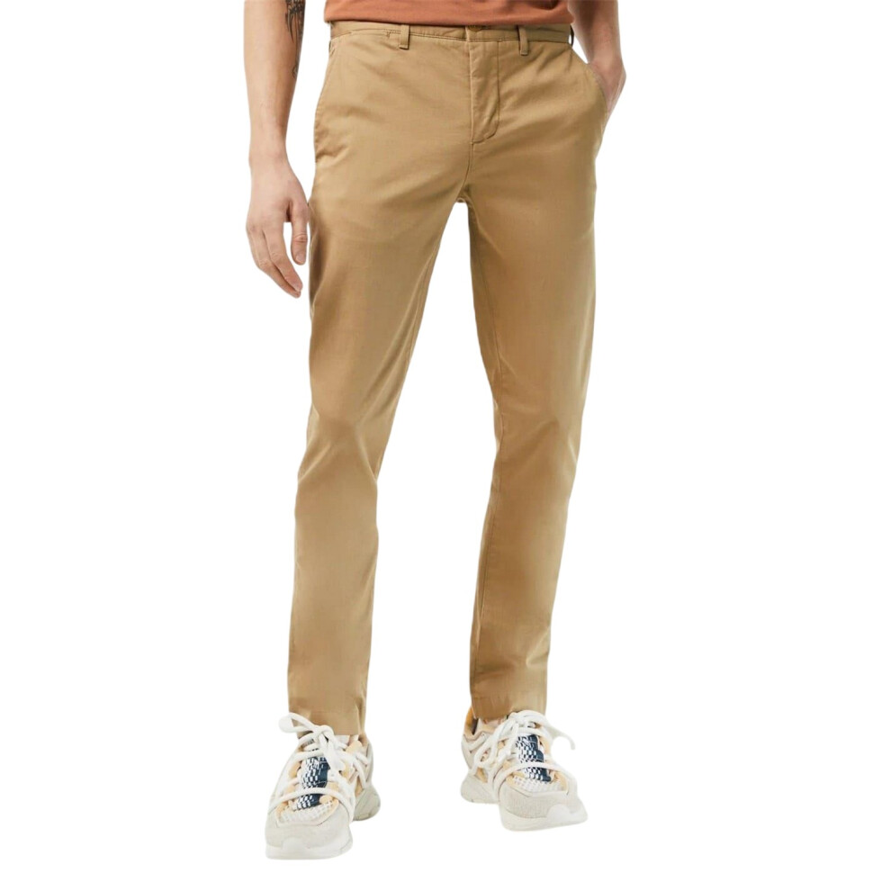 Lacoste (50R, Bone) Mens Organic Cotton Slim Chinos