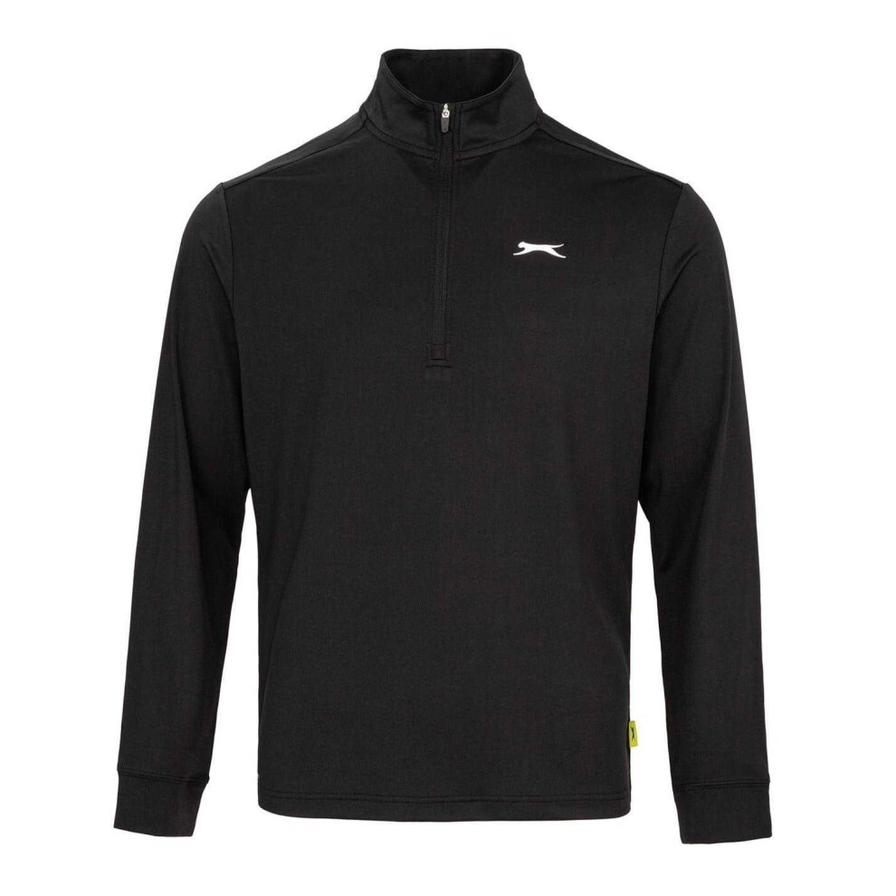 Slazenger (L, Black) Mens Quarter Zip Sweatshirt