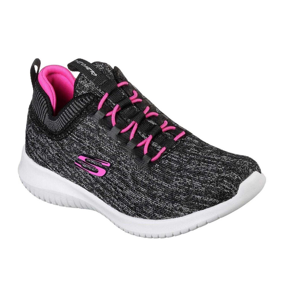 Skechers (4 Uk, Black/Pink) Girls Ultra Flex Bright Horizon Trainers