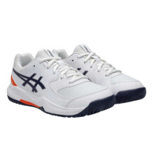 (5 UK, White/Indigo) Asics Childrens/Kids Gel Dedicate 8 Side Stripe Tennis Shoes