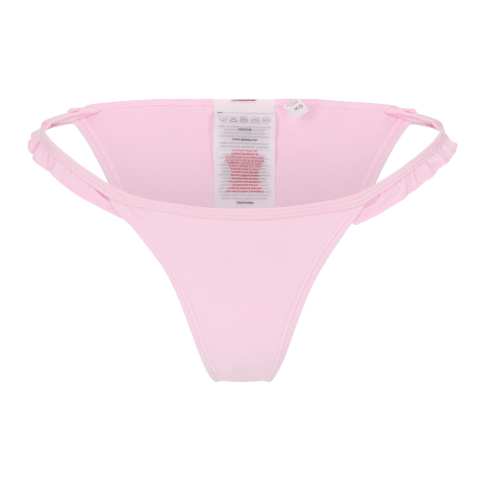 Brave Soul (12 Uk, Pink) Womens/Ladies Frill Low Rise Bikini Bottoms
