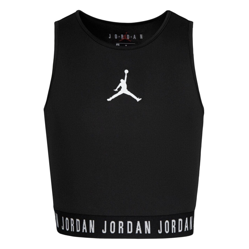 Nike (13 Years, Black/White) Girls Air Jordan Active Crop Top