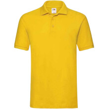 (XXL, Sunflower) Fruit of the Loom Mens Premium Cotton Pique Polo Shirt