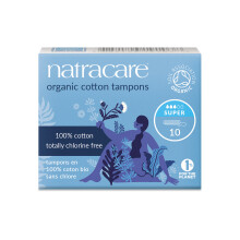 Natracare Organic Cotton Non-applicator Tampons | Super Absorbency Handy Pack of 10 x 7 | Toxin-Free, Plastic-Free