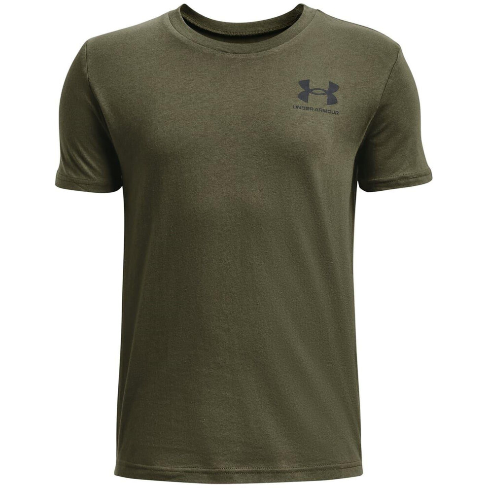Under Armour (9-10 Years, Green) Boys Logo Short-Sleeved T-Shirt