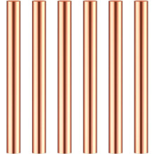 6Pcs Pure Copper Round Rod 3.94inch Length 0.39inch Diameter Bare Solid Metal Rod Copper Bar Lathe Bar Stock