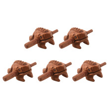 5X Geschnitzte Crooking Holz Percussion Musical Sound Holz Frosch Ton Block Spielzeug