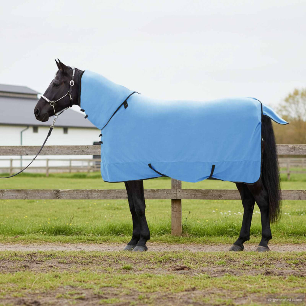 Vidaxl Horse Blanket Full Aqua 165 Cm Polyester