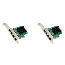 2X Placa de Rede Pci-E X1 Gigabit Pci-Express 4 Portas Placa de Rede Ethernet Rtl8111F Placa de Rede Ethernet