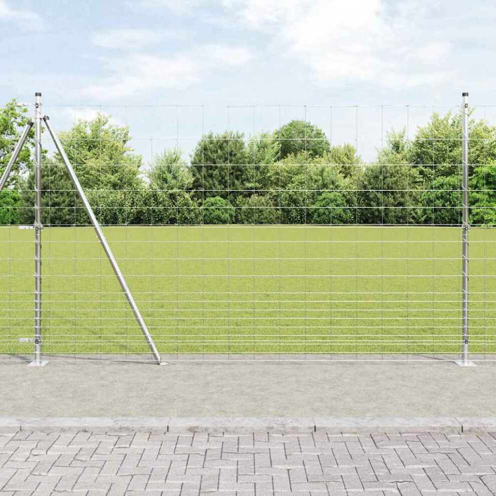 Vidaxl Welded Wire Fence With Concrete Base 25 X 1.5 M (W X H) 8721158246349