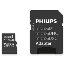 Micro SDXC Geheugenkaart PHILIPS 512GB UHS-I U1 - Leessnelheid 80MB/s