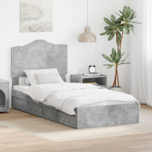 vidaXL Storage Bed Concrete Grey 70 x 190 cm Engineered Wood