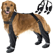 Dog Suspender Boots, Large Dog Rain Boots, Waterproof Doggy Winter Boot Snow Pants, PawProtectors Legging Shoes S