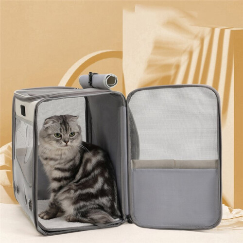 Outdoor Portable Cat Backpack for Large Breeds, Ventilated Comfortable Pet Bag 1