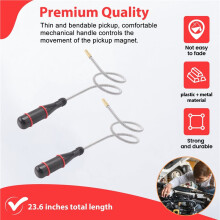 2PCS Flexible Magnetic Pickup Tool, 23.6inch Long Flexible Bend-It Magnet Snake Pickup, Bendable Magnetic Pickup 2LB