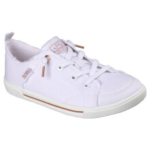 (8 UK, White Textile) Skechers Womens B Cute 2.0 Frayed Canvas Trainers