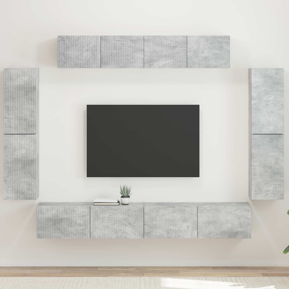 Vidaxl Tv Cabinet 8 Pcs Concrete Grey