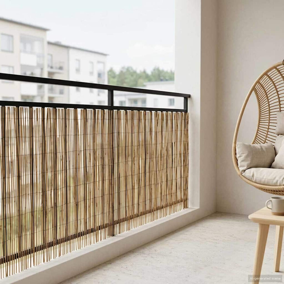 Vidaxl Garden Fence Carbonized 500 X 100 Cm Reed