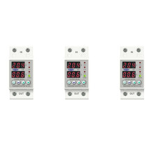 3X Rail Din Double Affichage Réglable Surtension Courant et Sous-Tension Dispositif de Protection Relais Protecteur 40A 220V 230V