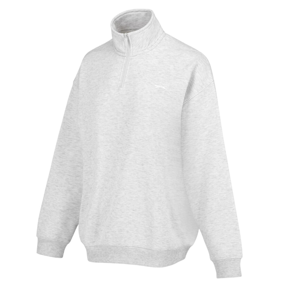 Slazenger (16 Uk, Ice Marl Marl) Womens/Ladies Quarter Zip Oversized Sweatshirt