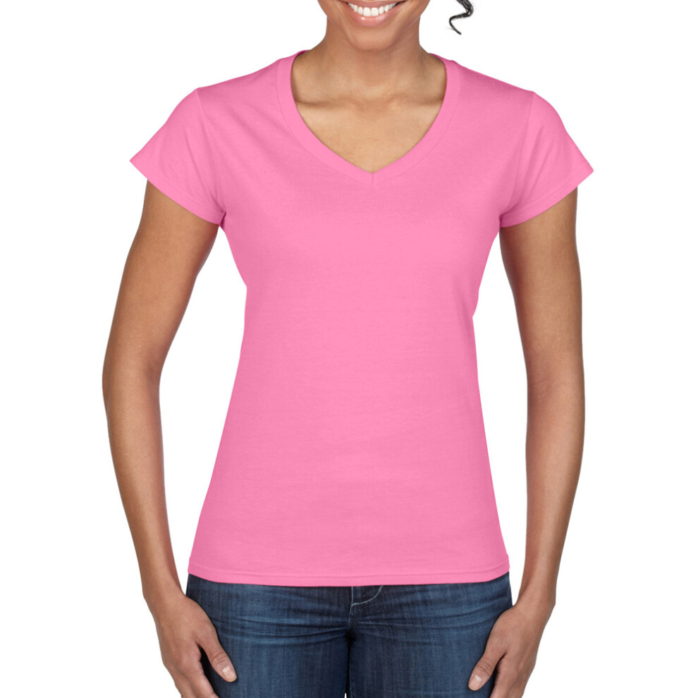 Gildan (Xl, Azalea) Womens/Ladies Soft V Neck T-Shirt