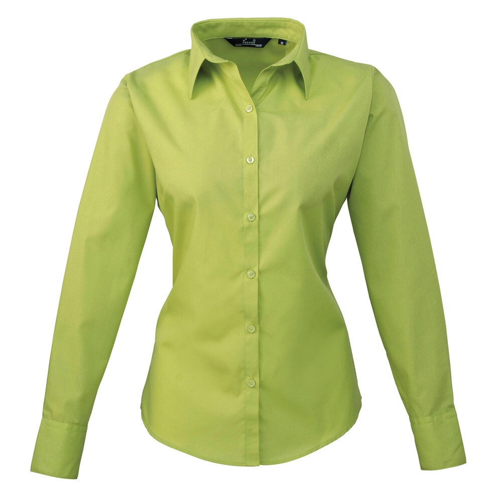 Premier (28, Lime) Womens/Ladies Poplin Long-Sleeved Blouse