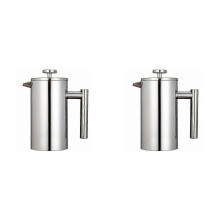 Cafetière à piston en acier inoxydable (2 pièces), 600 ml, double paroi isolée, avec fonction thé et cafetière.