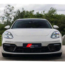 Musta maskin suojus Porsche Panamera 970:een, etupuskurisarja vuosimalleihin 2010-2013
