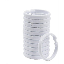 Lot de 12 anneaux de rideau de douche en plastique blanc avec système de glissement fluide pour barres de douche, crochets en forme de O