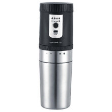 Cafetera portátil con molinillo, recargable, eléctrica, inalámbrica, USB, máquina de espresso de viaje, acero inoxidable, para camping.